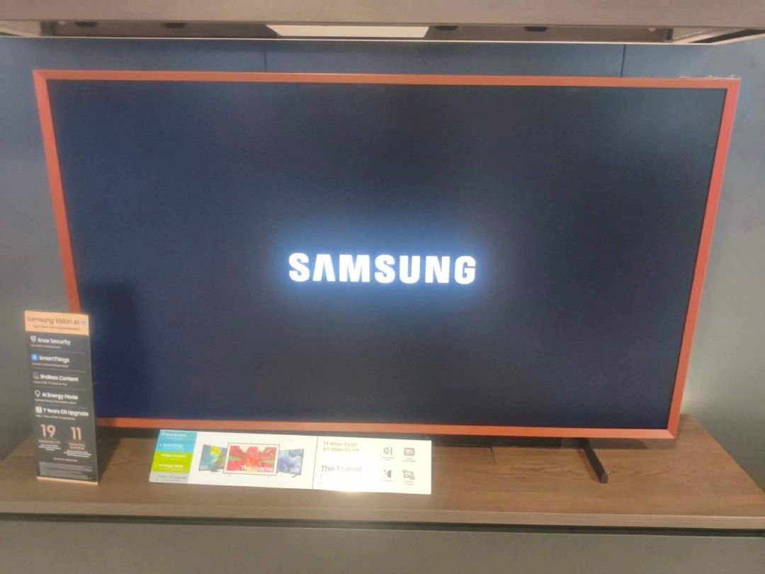 SAMSUNG THE FRAME TV 43LS03F 55LS03F 65LS03F (Category: TV) located in Quezon City. Submitted by annys.online (Listing ID 1438082676, Image 1). Description: SAMSUNG THE FRAME TV 43LS03F 55LS03F 65LS03F Matte Display - Enjoy what’s on, not the reflections Modern Frame Design - Designed to look like a slim picture frame Customizable Frame - Match your space with customizable bezels Art Mode - When The Frame is off, beautiful works of art are displa