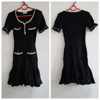 Sandro Tuileries Pointelle black Knit Dress, Women's Fashion, Dresses &  Sets, Dresses on Carousell