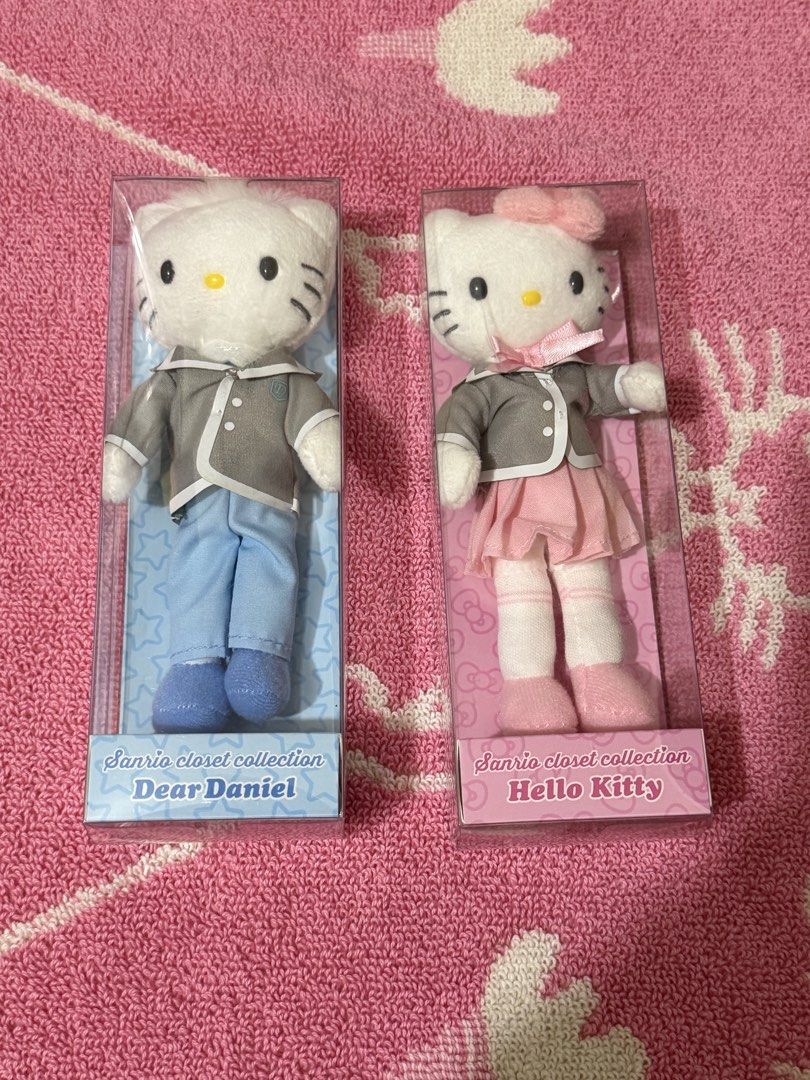 Sanrio Hello Kitty and Dear Daniel Long-legged mascor (Category: Plushies & Soft Toys) located in Bacoor. Submitted by vikkavi (Listing ID 1438084494, Image 1). Description: - Sanrio Kitty and Dear Daniel long-legged mascots with chain - From the Sanrio closet collection. - Brand new in box. - Perfect for collectors. Php 3800 for take both: Php 2000 if one only .