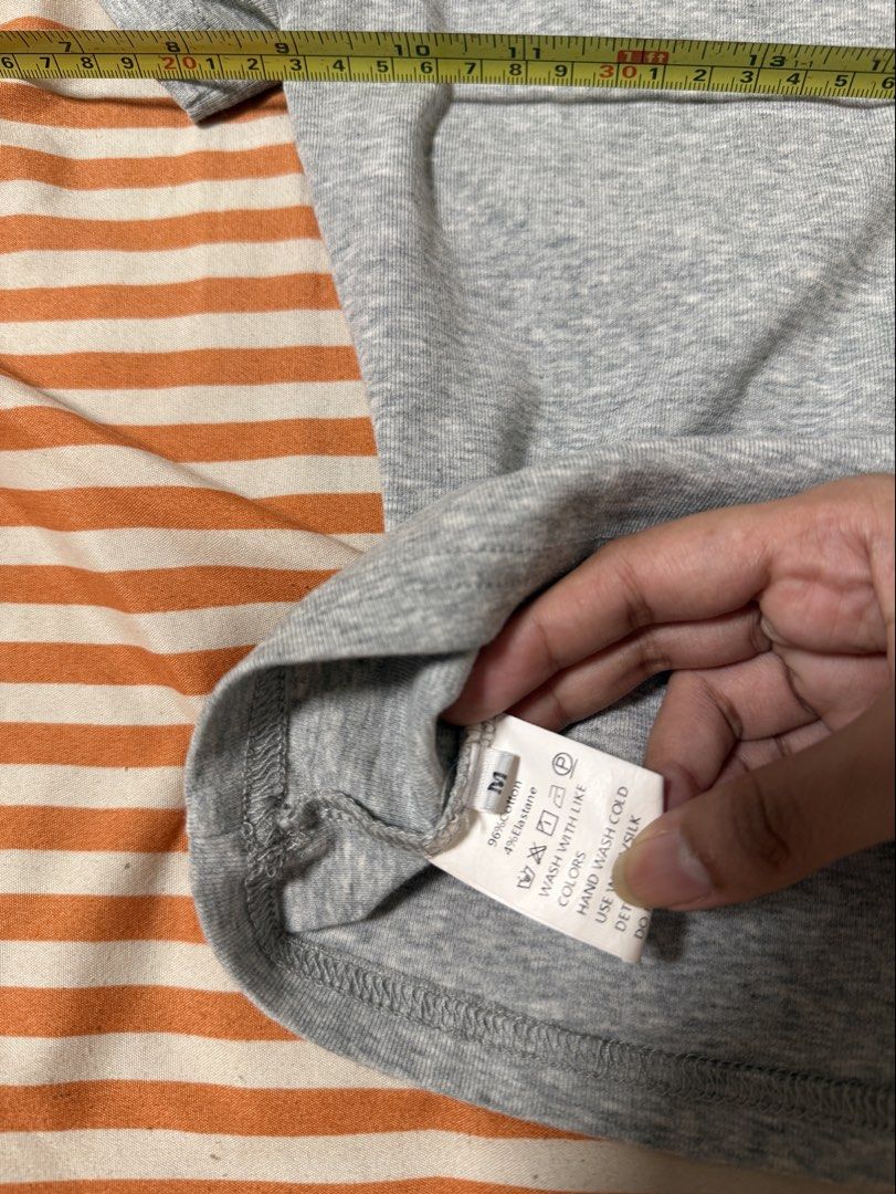 SHEIN Gray Cropped Off shoulder Top - Size M (Category: Others Tops) located in Manila. Submitted by deluxelabphilippines (Listing ID 1438089191, Image 2). Description: - Gray cropped off-shoulder top - Size: M - Unique neckline - Short sleeves - Fabric: 96% cotton, 4% elastane - Length: Approximately 18 inches - Width: Approximately 16 inches - Care: Hand wash only.