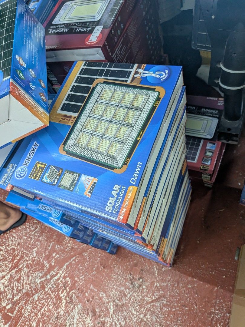 Solar Floodlight (Category: Lighting) located in Manila. Submitted by cj080492 (Listing ID 1438093478, Image 2). Description: - KKSKY Solar Floodlight - 30000W power - Solar panel for charging - IP67 waterproof rating - Designed for outdoor use - Dawn-to-dusk operation - Multiple units available AVAILABLE! .