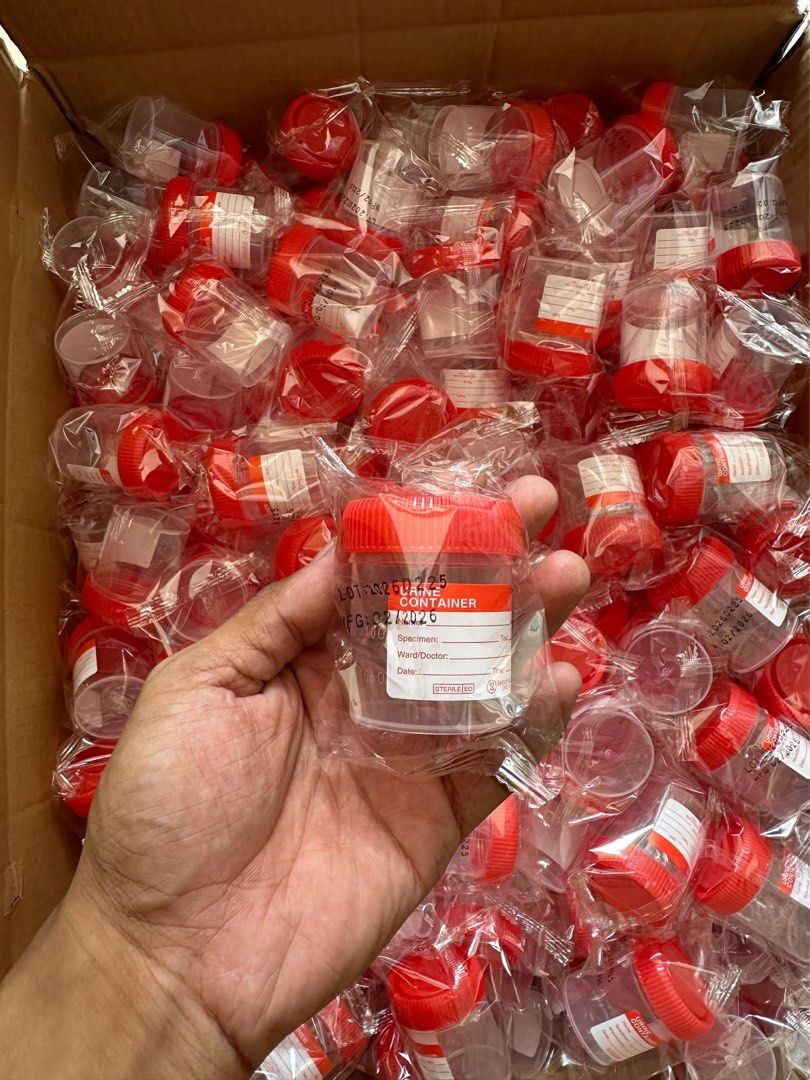 Specimen Cup / Urine Cup 60ml sterile (Category: Medical Supplies & Tools) located in Manila. Submitted by 888.eightcaremed (Listing ID 1437977173, Image 1). Description: 8/pc 3500/case 500pieces.