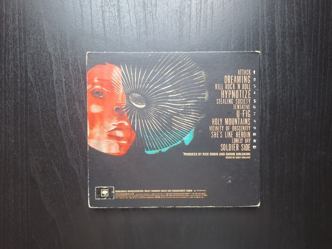 System of a Down - Hypnotize CD (Category: CDs & DVDs) located in Caloocan City. Submitted by knnthbntln12692 (Listing ID 1437944272, Image 3). Description: System of a Down - CD Lightly used. May mga scratches and fades sa cover. - Price is negotiable - Payment first policy - Buyer shoulders shipping fee Loc: North Caloocan.