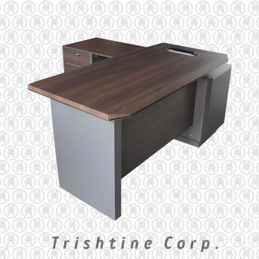 TXT-073 L-Shaped Office Desk (Category: Office Furniture & Fixtures) located in Caloocan City. Submitted by trishtine_jim9 (Listing ID 1437985416, Image 1). Description: - L-shaped office desk - Dark wood-grain finish - Built-in drawer unit - Storage section - Modern design - Rectangular work surface - Gray base - Built-in cable management port - Ideal for home or office DISCLAIMER: Price is for Posting Purposes Only.