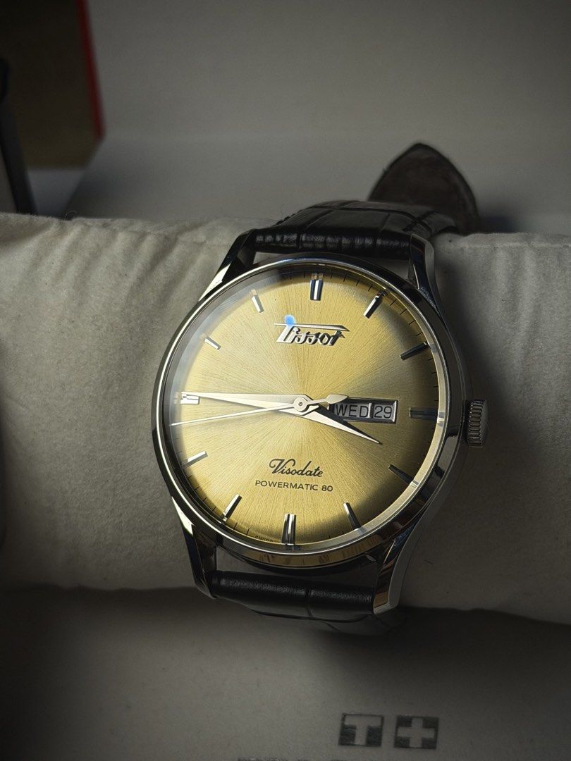 Tissot Heritage Visodate Powermatic 80 (Category: Luxury Watches) located in Manila. Submitted by jeff_jeff_ (Listing ID 1437985765, Image 3). Description: Tissot Heritage Visodate Powermatic 80 “Powermatic 80” name refers to its Swiss automatic movement, which offers a 80-hour power reserve—meaning it can keep running for over three days without being worn. * Movement: Swiss automatic Powermatic 80.121 caliber with 23 jewels. * Power Reserve: Ap