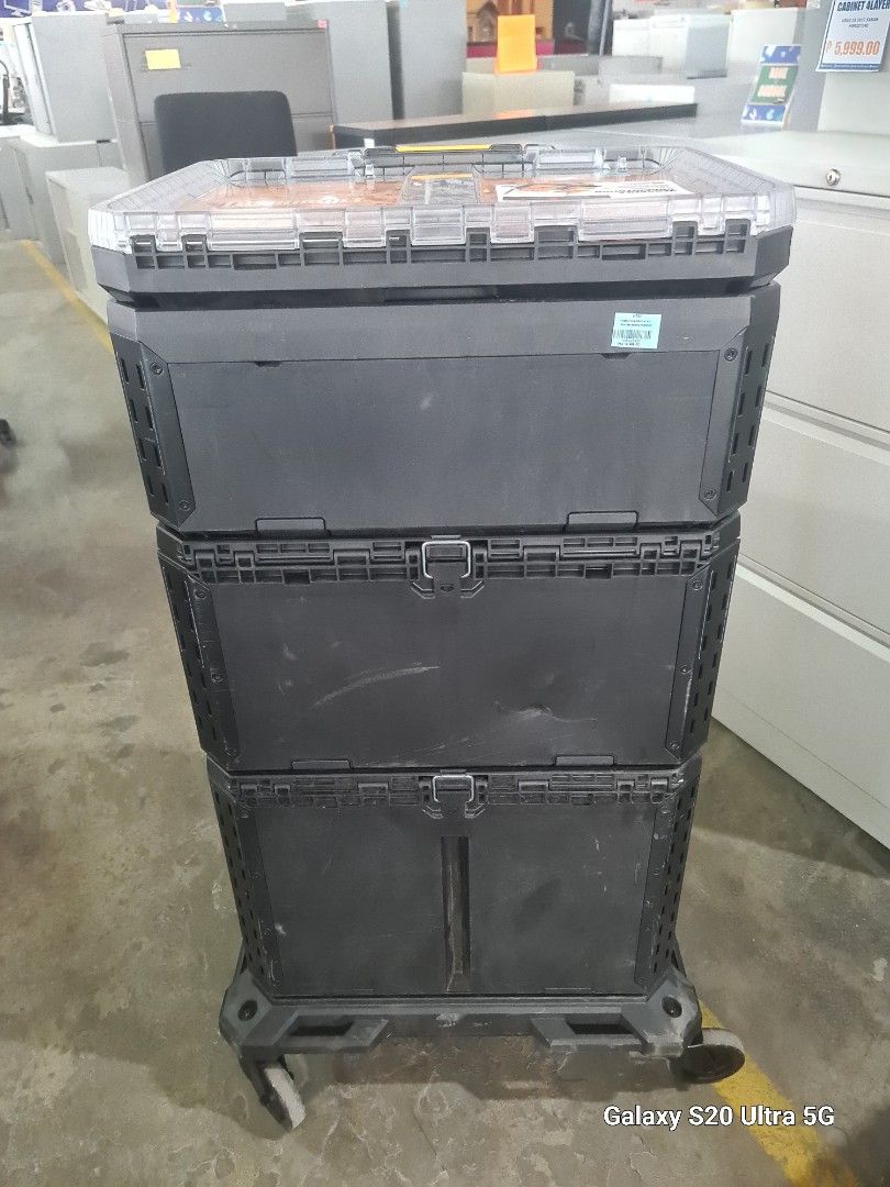 Toughbuilt StackTech Rolling Toolbox (Category: Storage Boxes & Baskets) located in Makati City. Submitted by mandiajan62104 (Listing ID 1437986537, Image 1). Description: - Toughbuilt StackTech Rolling Toolbox - Durable construction for tough jobs. - Multiple compartments for organized storage. - Rolling base for easy transport. - Modular design for stacking and customization. - Features Toughbuilt branding and orange accents. - Includes handles