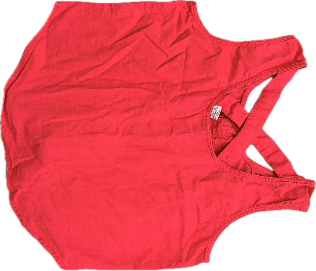 Victoria Harbor Red Tank Top (Category: Sleeveless) located in Manila. Submitted by hey_dassah (Listing ID 1437990340, Image 3). Description: - Victoria Harbor red tank top - Size: Medium - Design: Button-down front, criss-cross back - Made in Bangladesh - Versatile style: Dress up or down - Perfect for warm weather or layering.