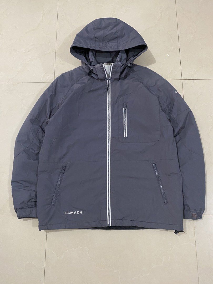 VINTAGE KAMACHI ADVENTURE GREY PUFFER JACKET (Category: Coats, Jackets and Outerwear) located in Talisay. Submitted by hustlethrift_2600 (Listing ID 1437953540, Image 1). Description: VINTAGE KAMACHI ADVENTURE GREY PUFFER JACKET ( SOLID PANG GORPCORE NITO ) XL 24 W 29 L EXCELLENT CONDITION 9.9/10 COLOR RATE WATERPROOF DETACHABLE HOOD/REMOVABLE HOOD NEEDS REWASH NO ISSUE - 1499 🏷️.