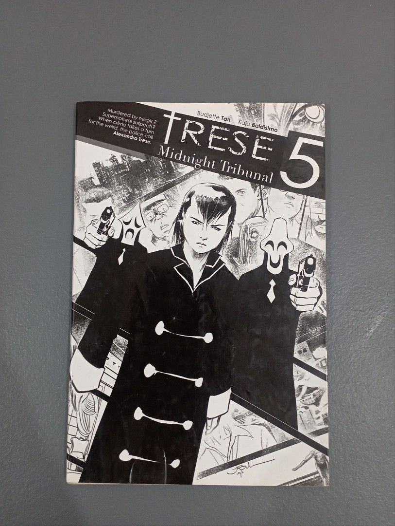Visprint Version Trese: Midnight Tribunal - Volume 5 (Category: Comics & Manga) located in Las Pinas. Submitted by luke.the6th (Listing ID 1438077003, Image 1). Description: - Trese: Midnight Tribunal, Volume 5 available. - Features Alexandra Trese on the cover. - Classic black and white comic book. - Title and volume number clearly visible. -visprint version .
