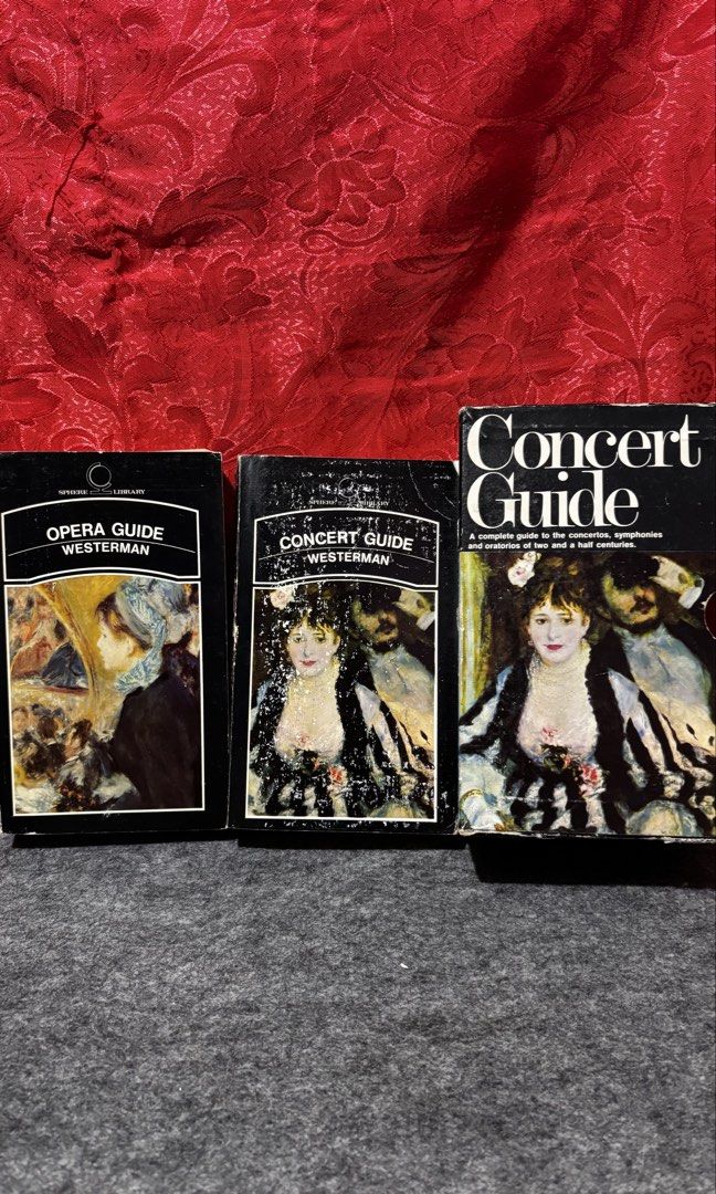 Westerman Classic Opera & Concert Guide Books (Category: Storybooks) located in General Mariano Alvarez. Submitted by lounneytunes (Listing ID 1437938359, Image 1). Description: - Three Westerman music guides included: Opera Guide, Concert Guide, and another Concert Guide. - Comprehensive guides to concertos, symphonies, and oratorios. - Covers music from two and a half centuries. - Features artwork on the covers. - Ideal for music enthusiasts an