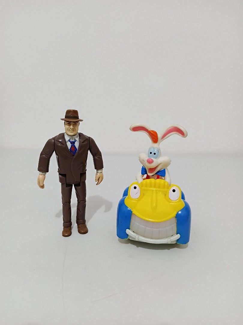 WHO FRAMED ROGER RABBIT EDDIE VALIANT AND ROGER RABBIT ACTION FIGURES (Category: Figurines & Statues) located in Las Pinas. Submitted by yannsdungeon7 (Listing ID 1437984321, Image 1). Description: ❗️FOR SALE❗️ Who Framed Roger Rabbit toys 1. 1988 Eddie Valiant action figure 2. 1994 McDonald's Happy Meal ToonTown Roger Rabbit driving Benny the cab. With cool Viewfinder 700 See photos for the condition of the toy. Buy now, pay within 24 hrs after 