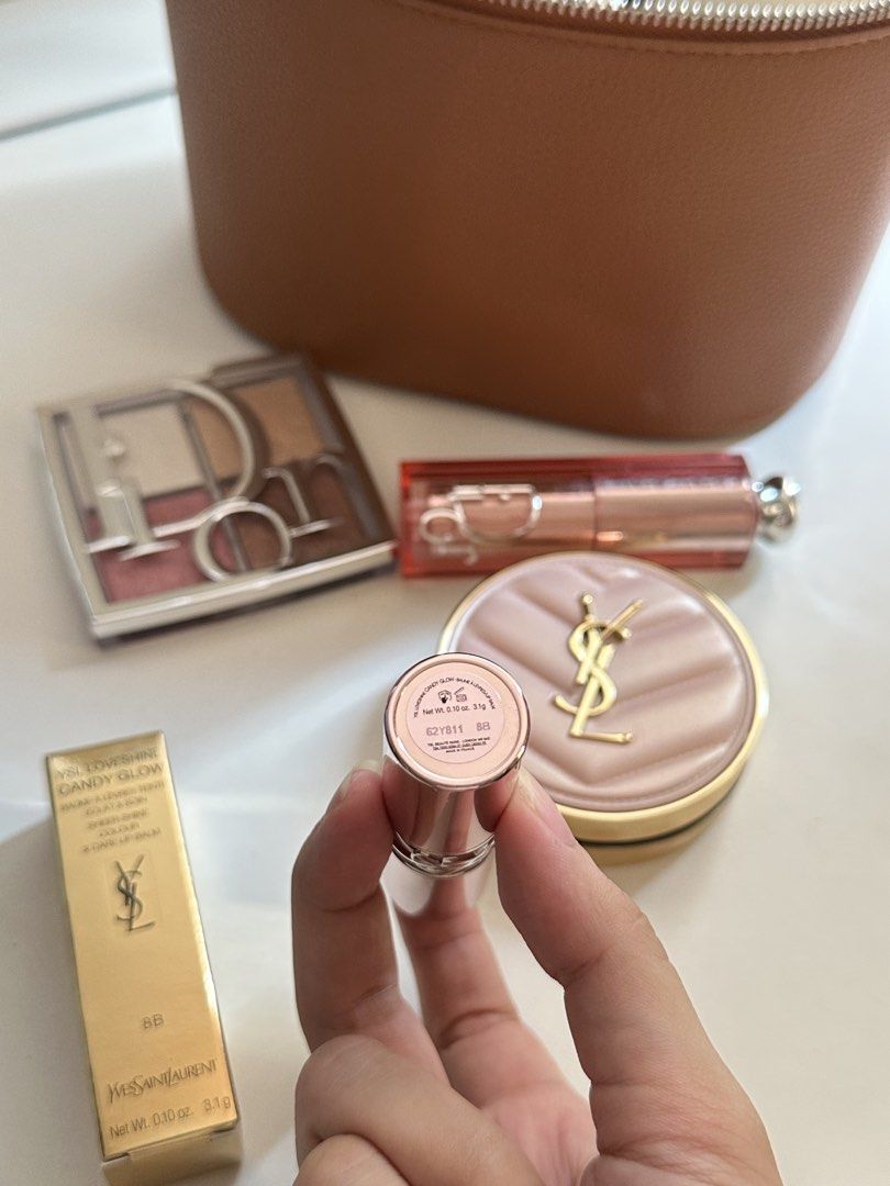 YSL Loveshine Candy Glow 8B Lip Balm (Category: Makeup) located in Makati City. Submitted by trixxrvr (Listing ID 1437942429, Image 3). Description: - YSL Loveshine Candy Glow Lip Balm - Shade: 8B - New, in original packaging - Tinted color and shine - Perfect for a touch of color and hydration - Used only 3x Location: General Trias Cavite RFS: too many lip balm products .