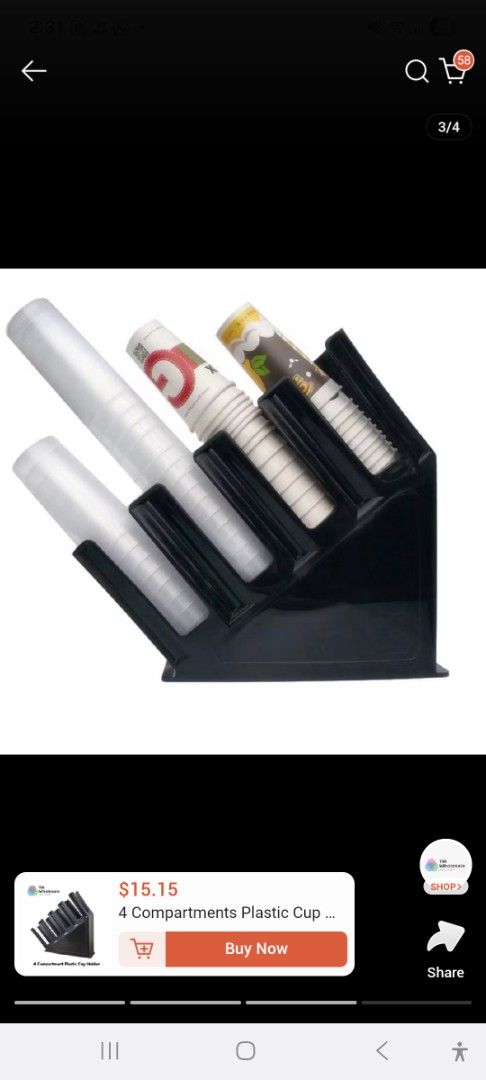 4 Compartment Plastic Cup Dispenser456148782164879360