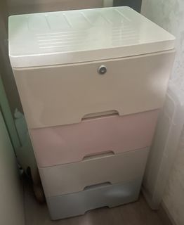 4 Wheels White 5-Tier Plastic Storage Cabinet, Furniture &amp; Home Living ...
