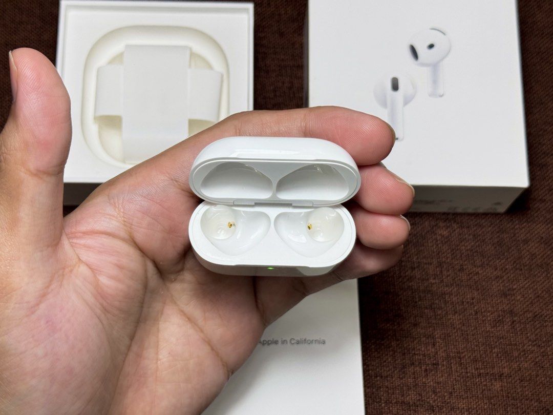 Airpods GEN 4 CHARGING CASE WITHOUT ANC (Category: Earphones) located in Manila. Submitted by prelovedbyporttt (Listing ID 1438205159, Image 2). Description: Airpods GEN 4 CHARGING CASE WITHOUT ANC 🔗PERSONAL WARRANTY: 1 MONTH (Valid as long as the item hasn’t been dropped or exposed to water) • 100% No hidden defects • 100% Battery health is in great condition • 100% Fully functional • 100% Original item (feel free to check my transaction post o