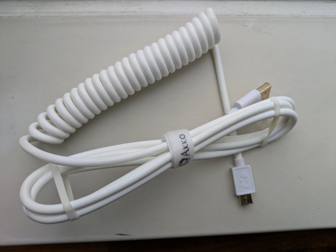 Akko White Coiled USB A-C Cable455468731252101120