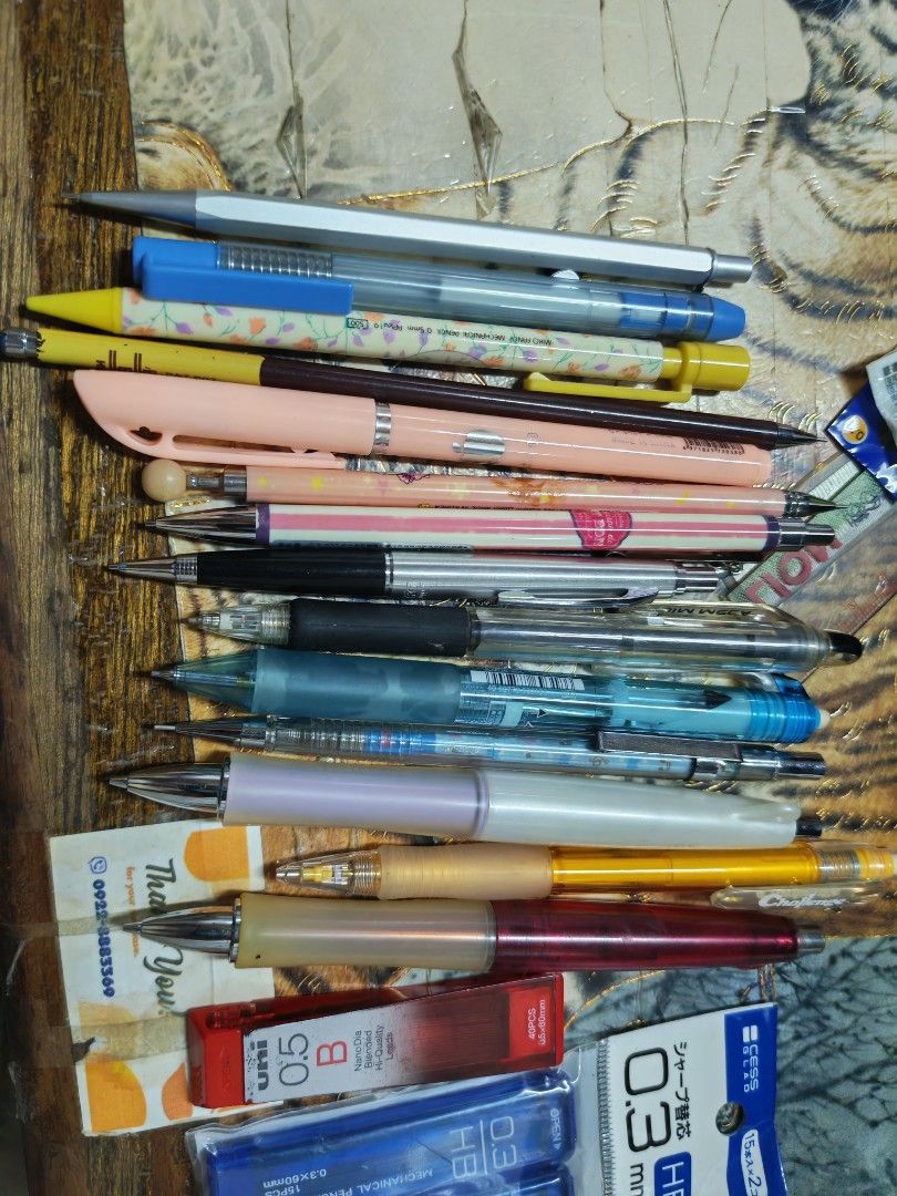 Assorted Mechanical Pencils (Category: Stationery & School Supplies) located in Manila. Submitted by GentleGiant (Listing ID 1438118199, Image 1). Description: - Assorted mechanical pencils - Various colors and designs - Includes lead refills -50 each or 5 for 200 - Suitable for everyday use - Variety of brands and styles.
