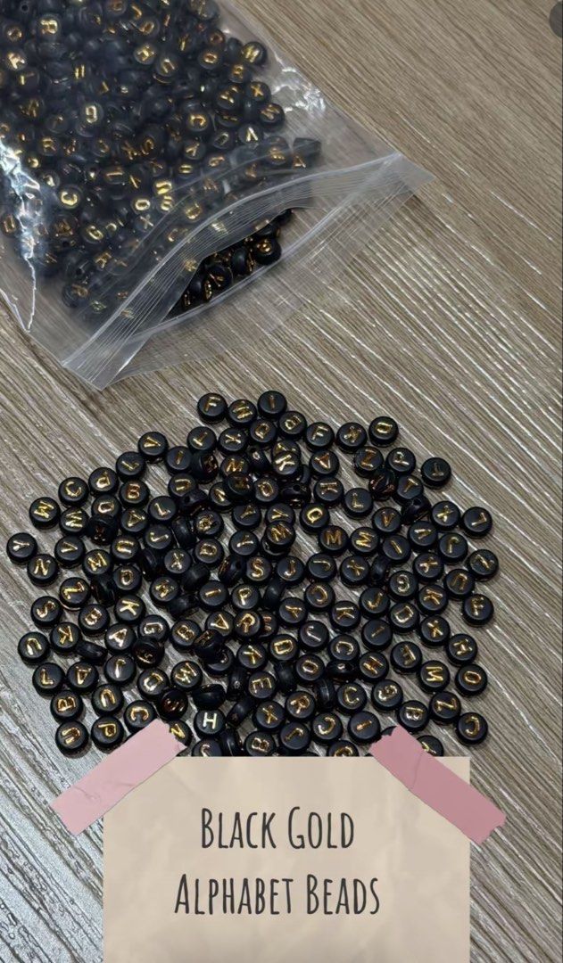 Beads Bundle - Assorted Types (Category: Craft Supplies & Tools) located in Singapore. Submitted by smileymylie (Listing ID 1438296789, Image 3). Description: Variety of beads for crafting! Includes furry pom pom beads, black and gold alphabet beads, colorful bubble alphabet beads, silver cube alphabet beads, food charms, metal beads and acrylics. All items in the post are included for the listed price. Self collect only Beads and craft supplies.