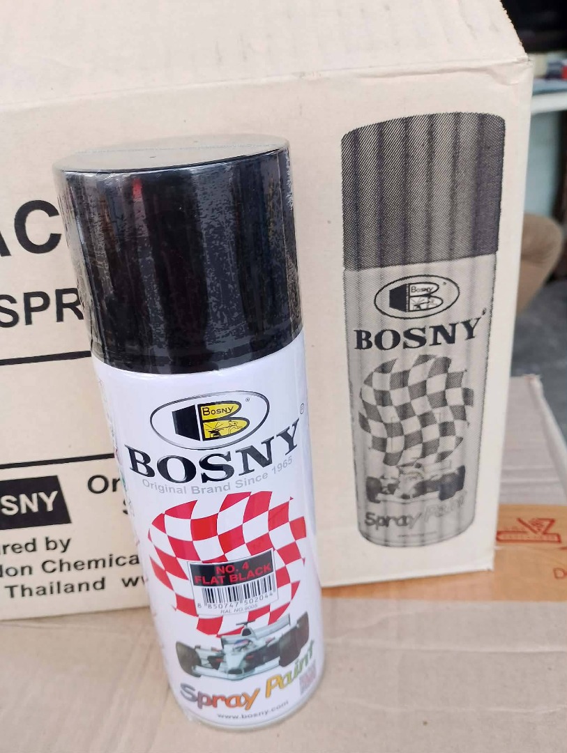 bosny spray paint Specs: matte black, Everything Else, Others on Carousell