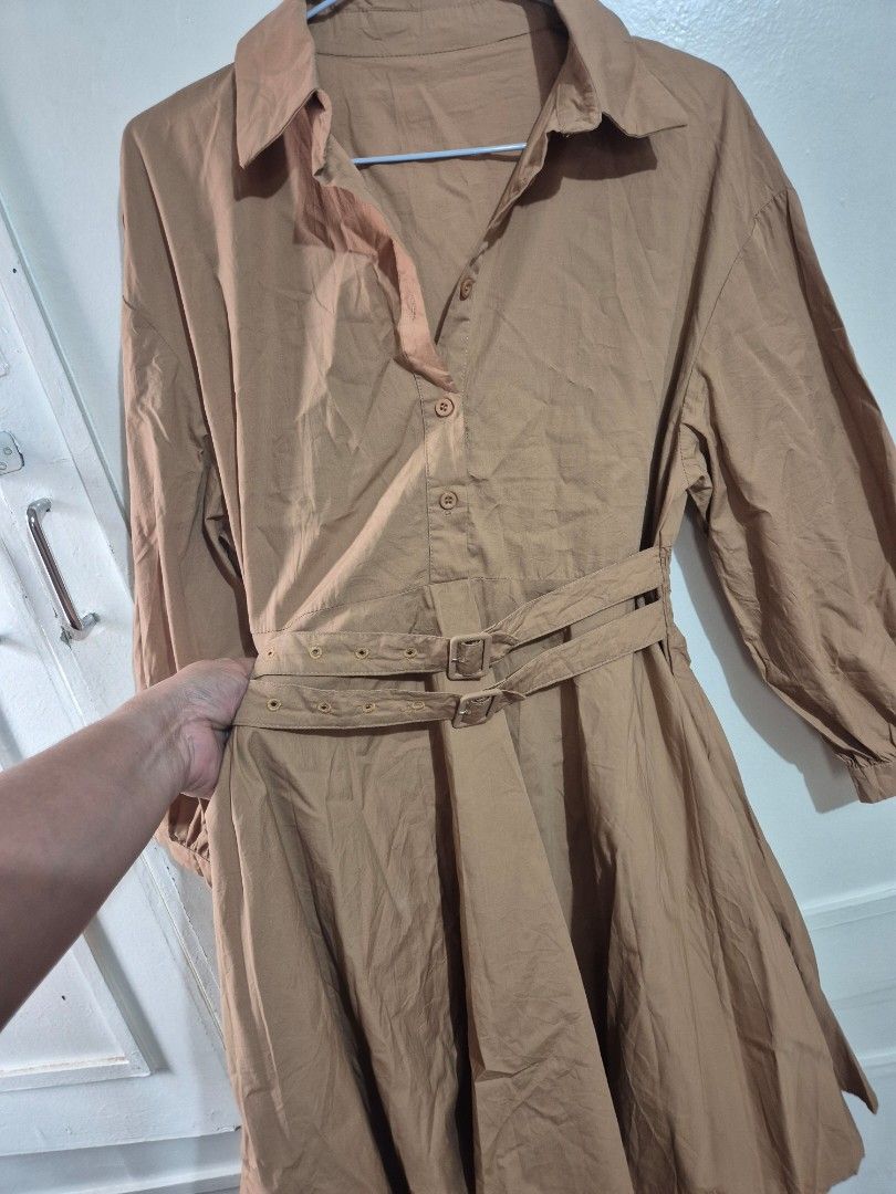 Brown Dress with Belt (Category: Dresses) located in Quezon City. Submitted by conchicken (Listing ID 1438170364, Image 3). Description: - Brown collared dress - Long sleeves - Button-down front - Includes matching belt - Lightweight fabric - Suitable for warm weather - Classic, versatile design - up to 40 bust line - garterized likod so weist up to 34.