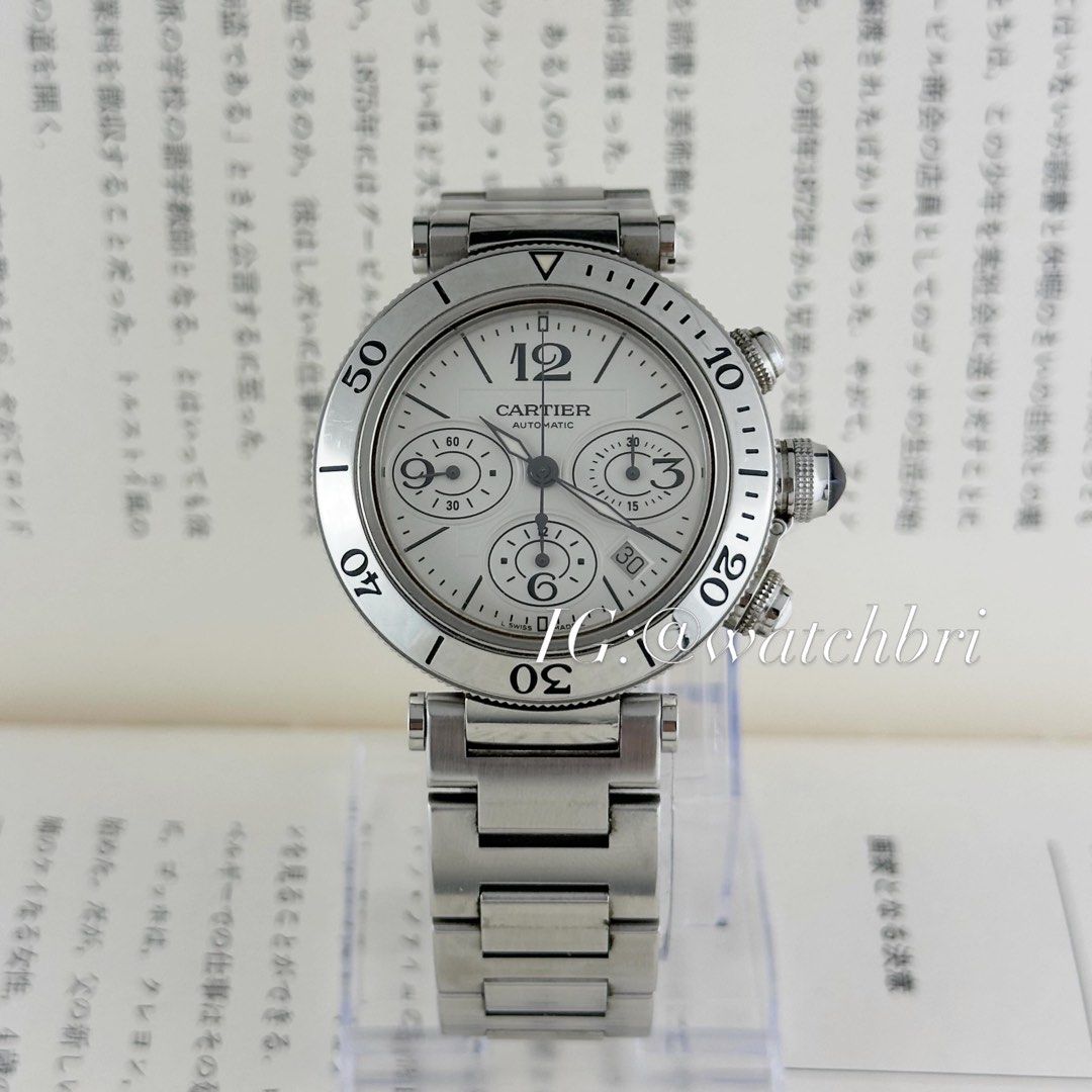 Cartier Pasha SEATIMER Chronograph JUMBO (Category: Luxury Watches) located in Manila. Submitted by lugs.to.lugs (Listing ID 1438295002, Image 1). Description: Available for Sale Cartier Pasha Seatimer Chronograph - Ref. 2995 - 42mm Steel case - 46mm with the Crown and Pushers - Steel Bracelet fit up to 7 inches wrist - Automatic machine - Recently cleaned and buffed - Chronograph resets to zero - 7.5 Inches Wrist - with Papers, Cartier Makati Re
