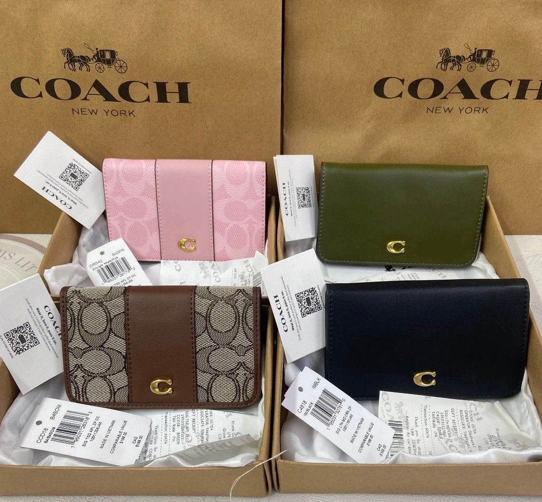 Coach Essential Slim Wallets (Category: Luxury Bags & Wallets) located in Bulacan. Submitted by yukionnana (Listing ID 1438226663, Image 1). Description: BODEGA SALE‼️! 🔥 100% Authentic Coach -Made in Vietnam / Japan Import Price: ₱2,499 each + shipping fee ✅ 100% Authentic ✅ Complete Inclusions ✅ actual photo 📌 Limited stocks only! 📩 DM now to order! These are Coach Essential Slim Wallets, featuring the brand's signature jacquard and refined 