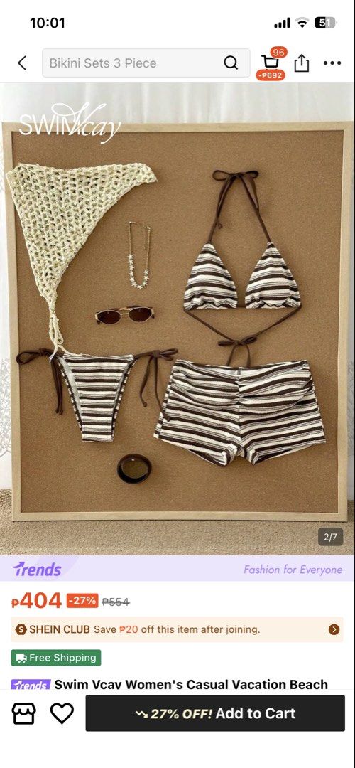 Costavie Bikini Set (Negotiable) (Category: Bikinis & Swimsuits) located in Rizal. Submitted by declutterwsky (Listing ID 1438121765, Image 2). Description: worn once orig price: 450+ (bought it sa ig shop lol but it’s from shein) .