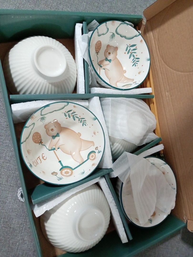 Cute Bear Bowl Set - Brand New455409640774707201
