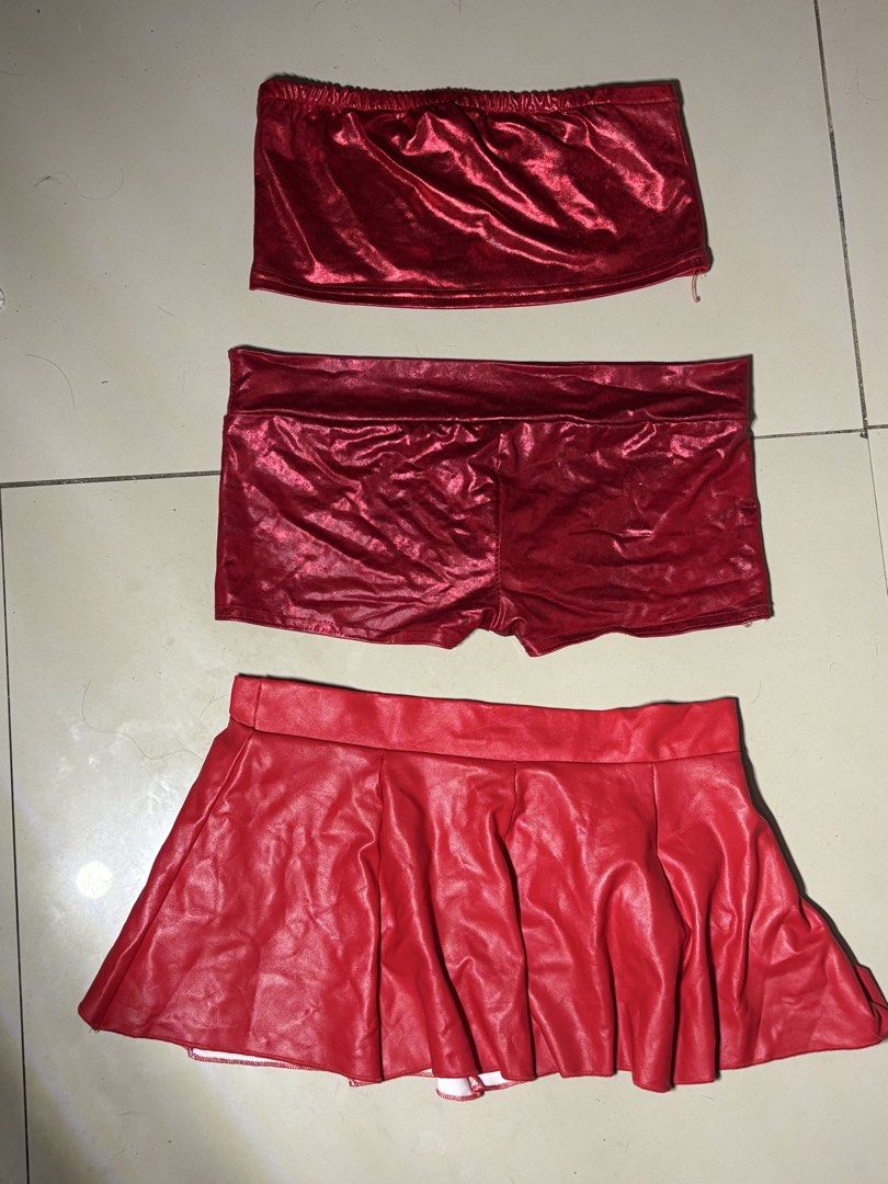 Cute red mini skirt lingerie set (Category: Activewear) located in Davao. Submitted by kenianaswag (Listing ID 1438249355, Image 3). Description: Lingerie set.