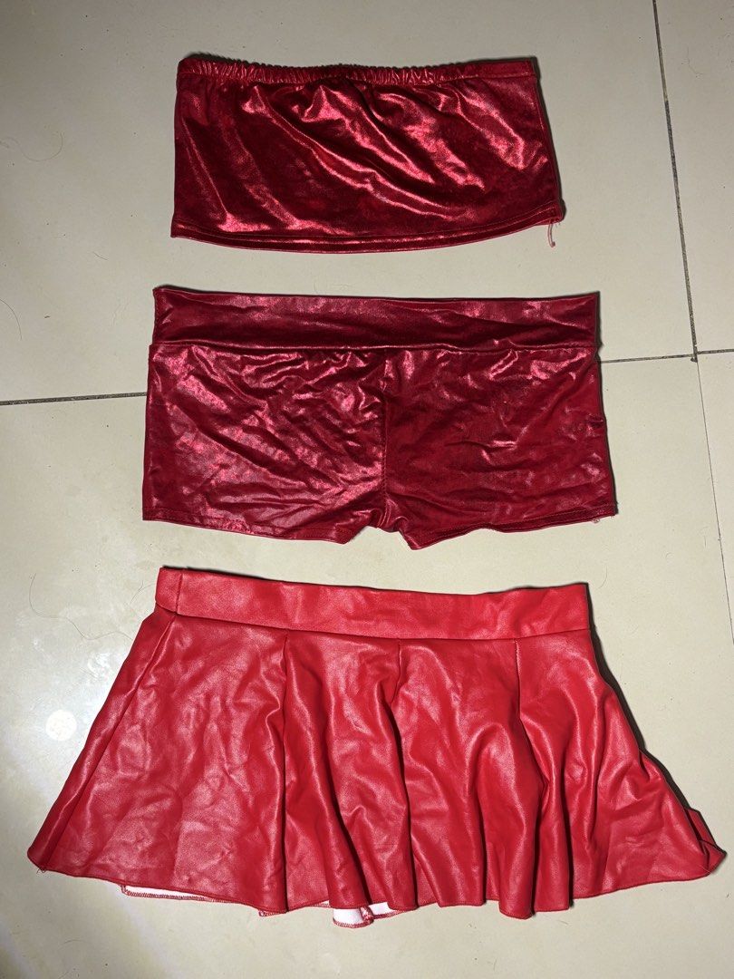 Cute red mini skirt lingerie set (Category: Activewear) located in Davao. Submitted by kenianaswag (Listing ID 1438249355, Image 2). Description: Lingerie set.
