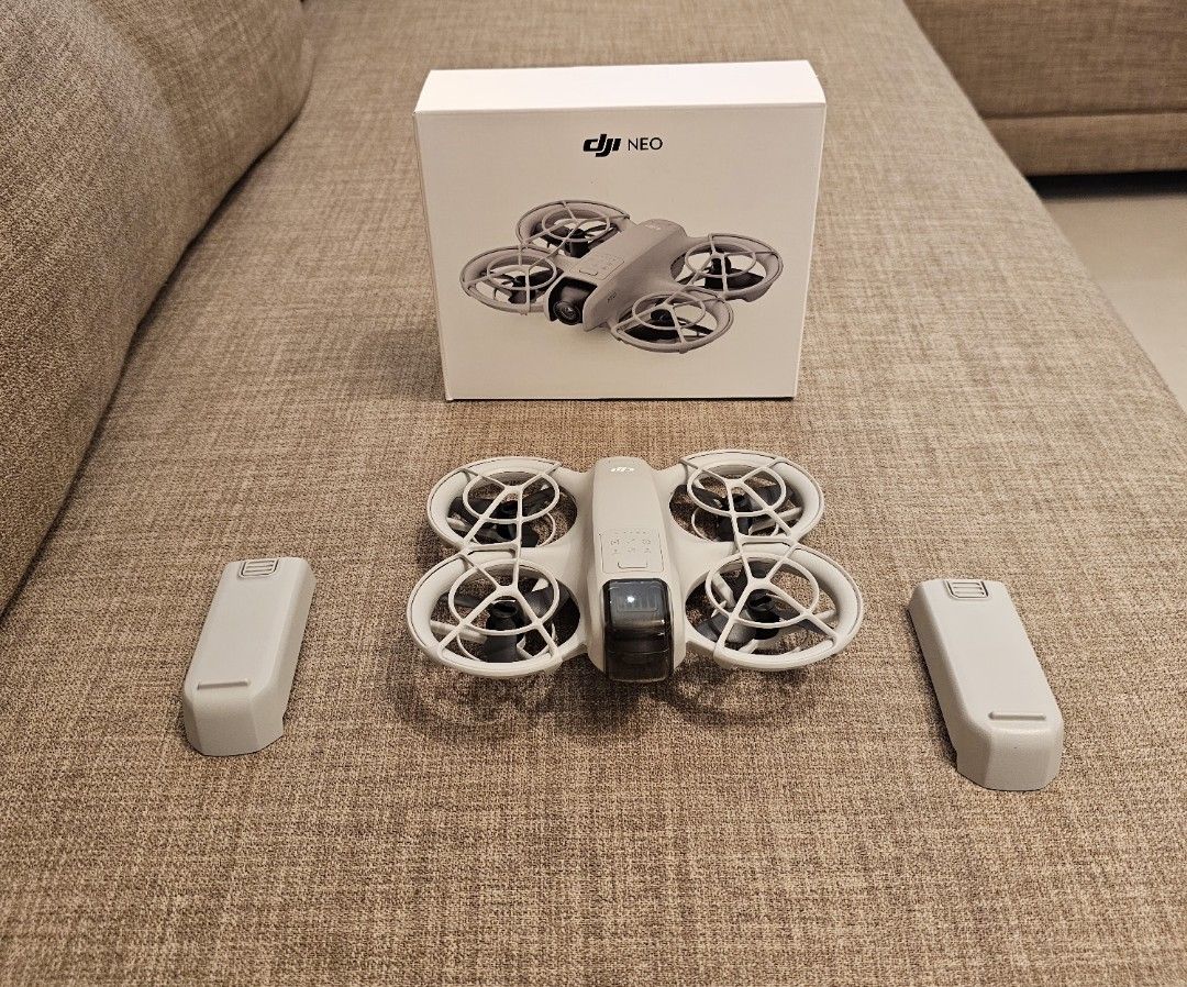 DJI NEO (Category: Drones) located in Las Pinas. Submitted by zealstone.eb5a04 (Listing ID 1438248759, Image 1). Description: - DJI Neo Drone - Includes two batteries - Charging hub with label - Black carrying case - Comes in original box - No issues.