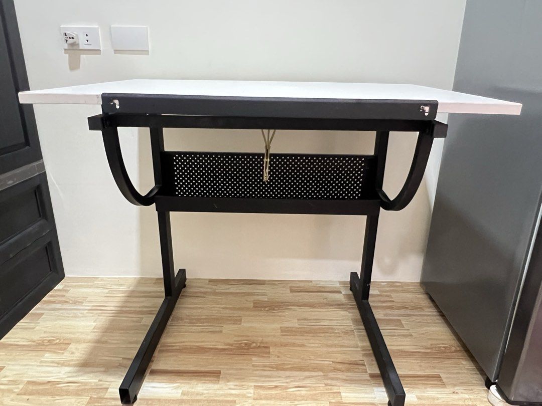 Drafting Table with Storage (Category: Tables & Sets) located in Manila. Submitted by czerestine (Listing ID 1438176501, Image 1). Description: - White Drafting Table - Built-in storage shelf - Sturdy design -RFS: Not pursuing architecture anymore -Selling this w/other arki mats •Canister •36 inches T-Square •20inches metal ruler •Tech Pens.