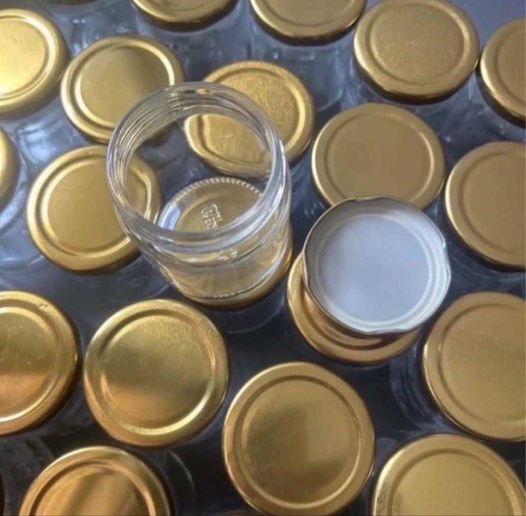 Empty Glass Jars with Gold Lids 180ml455956690539663363