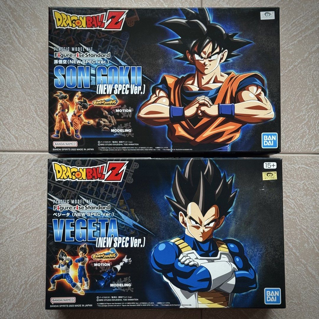 FRS Figure Rise Standard Goku Vegeta Bandai (Category: Gundam Model Kits) located in Singapore. Submitted by oxykaiju (Listing ID 1438215692, Image 1). Description: 2 for $60. Sell as set. New Spec Version. PM for avail. RFS: Clearing room..