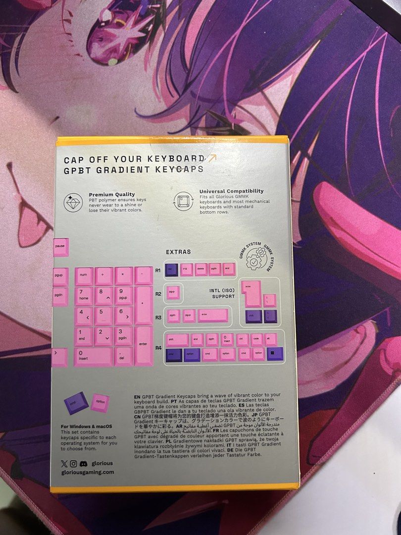 Glorious GPBT Gradient Keycaps - Pink/Purple455776507779491840