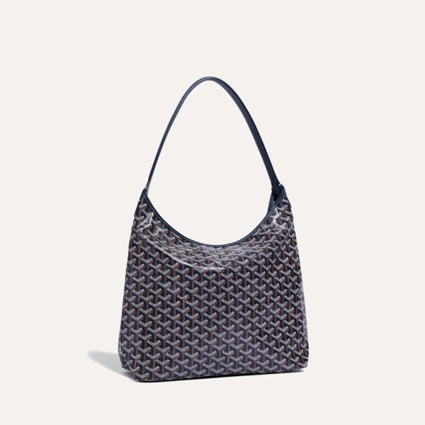 Goyard Hobo Bag (Category: Luxury Bags & Wallets) located in Taguig. Submitted by sourcedbym (Listing ID 1438113276, Image 3). Description: - Goyard Hobo bag and matching card holder. - Signature Goyardine pattern in navy and brown. - Hobo bag features a single shoulder strap. - Card holder with snap closure..