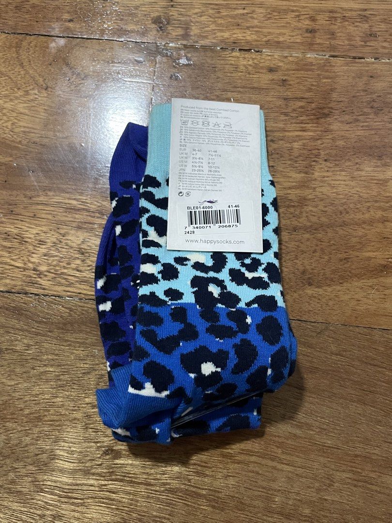 Happy Socks Leopard Socks - Blue (Brand New) (Category: Socks) located in Quezon City. Submitted by this_is_hinoki (Listing ID 1438180829, Image 2). Description: - Happy Socks - Blue Leopard Print Design - Size: 41-46 - Material: Combed Cotton - Condition: New with tags - Very Tyler The Creator.
