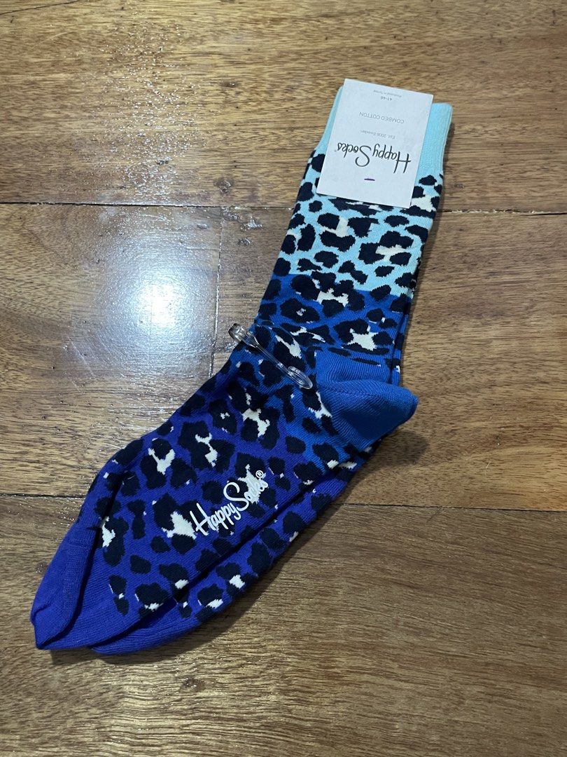 Happy Socks Leopard Socks - Blue (Brand New) (Category: Socks) located in Quezon City. Submitted by this_is_hinoki (Listing ID 1438180829, Image 3). Description: - Happy Socks - Blue Leopard Print Design - Size: 41-46 - Material: Combed Cotton - Condition: New with tags - Very Tyler The Creator.