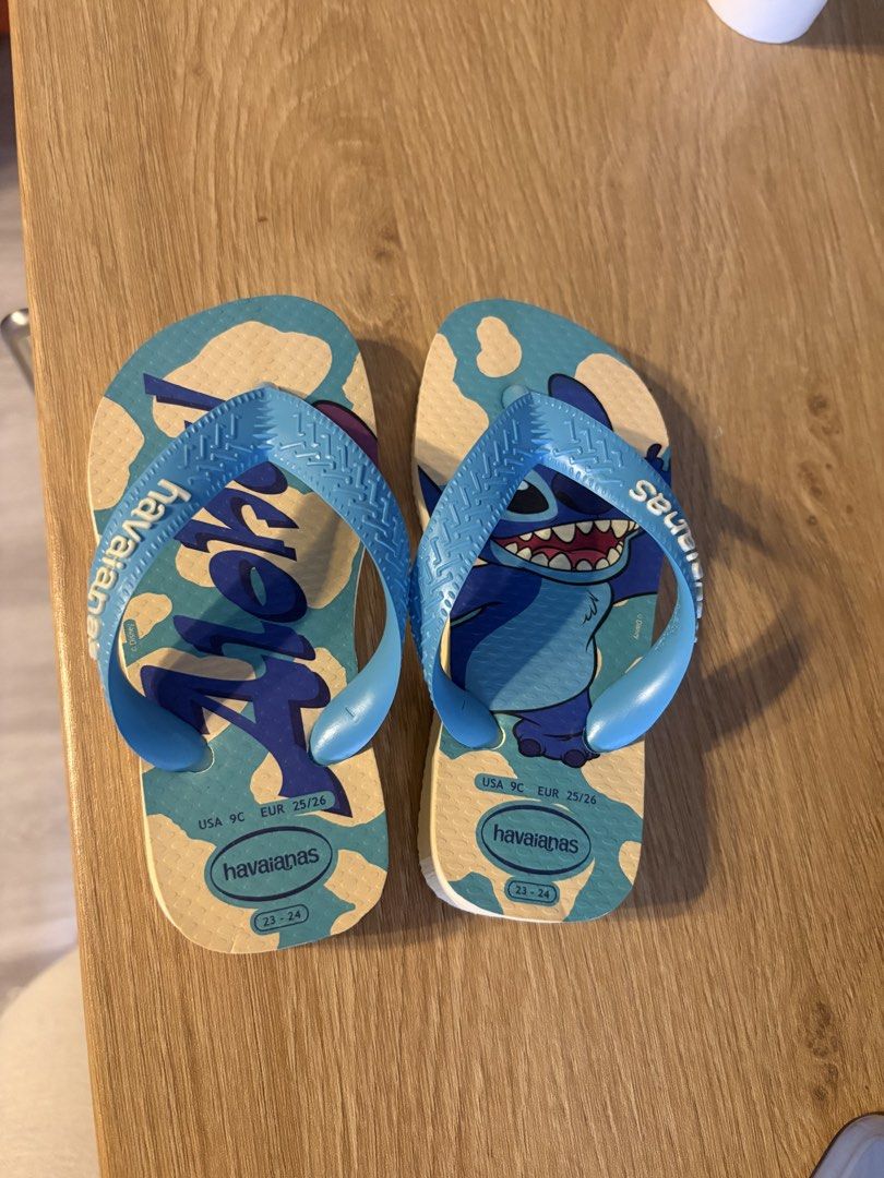 Havaianas Stitch Flip-Flops - Size 23/24 (Category: Babies & Kids Fashion) located in Singapore. Submitted by nurrrrrrailaaaaa (Listing ID 1438133704, Image 1). Description: - Havaianas flip-flops with Stitch design - Size: 23/24 kids - Vibrant colours - Never wear it before - Ideal for beach, pool, or everyday use -Authentic .