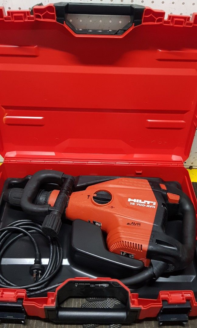 HILTI TE700AVR Demolition Jack Hammer (Category: Construction Tools & Equipment) located in Mabalacat. Submitted by samjun900 (Listing ID 1438287314, Image 2). Description: For Sale : HILTI TE700AVR Jack hammer Medium to Heavy Duty Demolition Jobs 220v 50~60hz In Good Working Condition uses SDS Max Chisel With Original HILTI TE700 Hard Case & Side Handle Actual Tools Posted what u see is what u get No Chisel included See to Appreciate the tool. P