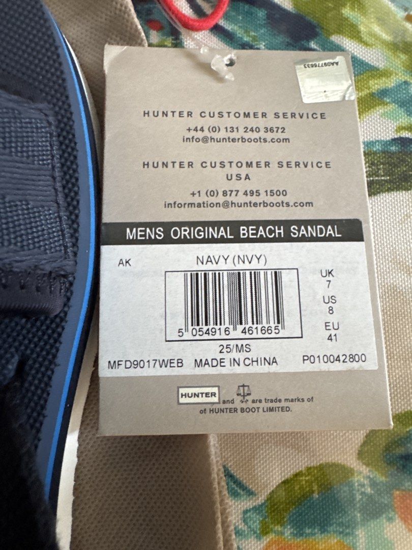 Hunter Mens Original Beach Sandal - Navy (Category: Slippers & Slides) located in Binan City. Submitted by mom-of-2 (Listing ID 1438117710, Image 3). Description: - Hunter Men's Original Beach Sandals - Color: Navy - Size: UK 7 / US 8 / EU 41 - Made in China - Style: Beach Sandals - For Men Brand: Hunter Design: Lightweight comfort slide with a double-strap upper, adjustable hook-and-loop velcro straps, and a flexible cushioned footbed. Color Sch
