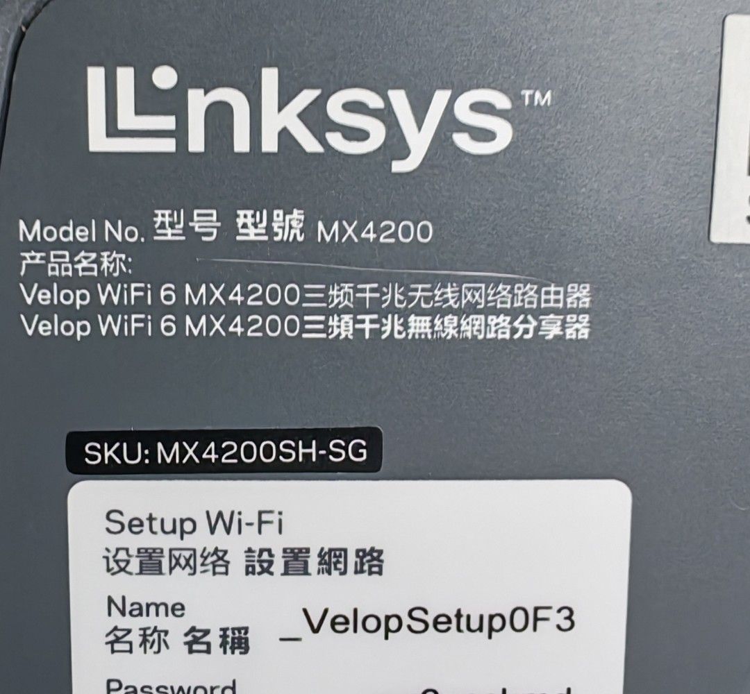 Linksys Velop WiFi 6 MX4200 Router455792940507484161