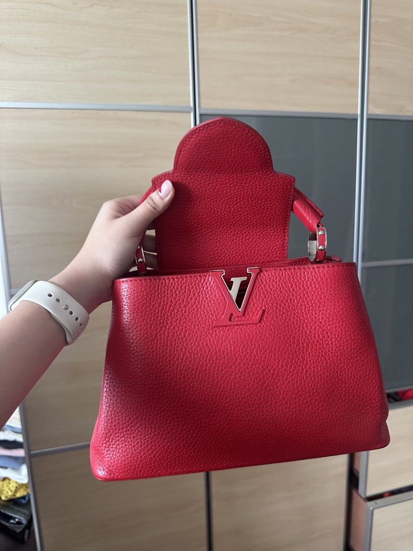 Louis Vuitton Capucines BB Taurillon Leather Bag (Category: Luxury Bags & Wallets) located in Cebu City. Submitted by everythingestetik (Listing ID 1438262580, Image 2). Description: 100% Authentic LV Money back if proven fake With complete inclusions Lightly used, in very good condition Still retails at around 260k php, brand new RFS: Decluttering .