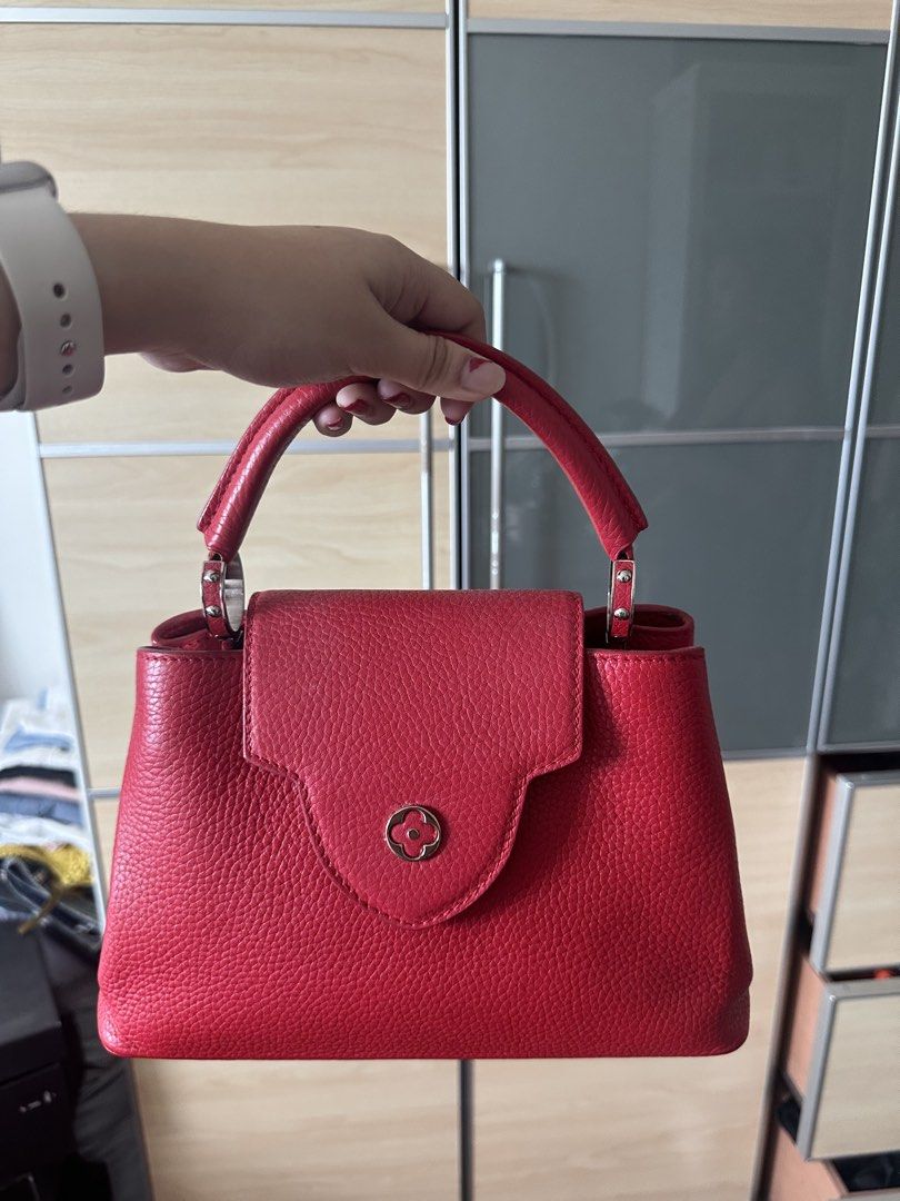 Louis Vuitton Capucines BB Taurillon Leather Bag (Category: Luxury Bags & Wallets) located in Cebu City. Submitted by everythingestetik (Listing ID 1438262580, Image 1). Description: 100% Authentic LV Money back if proven fake With complete inclusions Lightly used, in very good condition Still retails at around 260k php, brand new RFS: Decluttering .