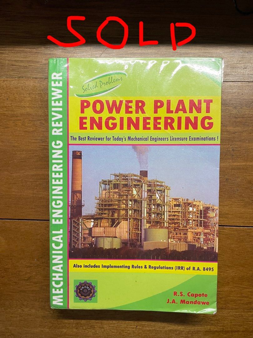 Mechanical Engineering Books (Used) (Category: Textbooks) located in Manila. Submitted by jamb. (Listing ID 1432245676, Image 2). Description: Mechanical Engineering Reviewer Books 👉INCLUDES: - Fluid Mechanics & Hydraulics - Mathematics & Basic Engineering Sciences - Solved Problems in Machine Design - Power Plant Engineering - Industrial Plant Engineering - Thermodynamics 1 & 2 - Refrigeration and Air Conditioning 🏷️PRICING: Php 50 per Book Ph