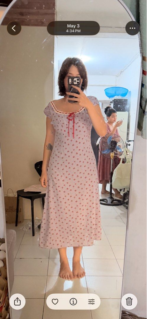 Midi Coquette pastel dress (Category: Dresses) located in Pasay City. Submitted by kamilush (Listing ID 1438272288, Image 3). Description: got this sa TikTok Just not my style Open for swap Could fit semi Large or busty Medium Model 5’6.