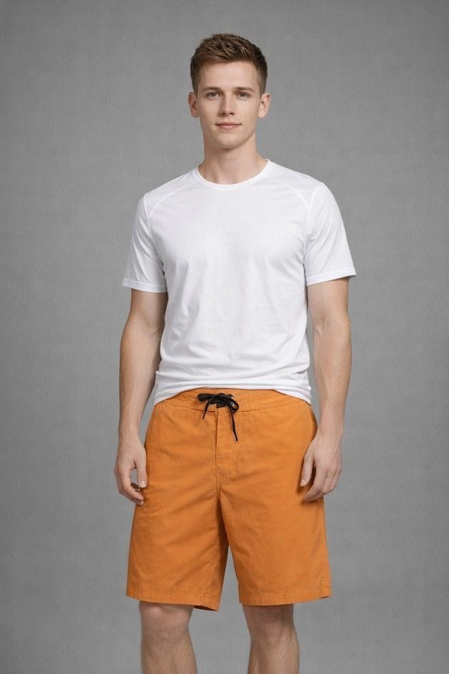 Mossimo Men's Bright Orange Board Shorts (Category: Shorts) located in Daraga. Submitted by stylefitapparelph (Listing ID 1438193637, Image 2). Description: ✨Mossimo Men's Bright Orange Board Shorts • SKU: 0099 • Condition: 9.8/10, authentic • Size on tag: Medium • Waistline: 32-34" • Length: 21" • Leg Opening: 12" 💰 Bundle discounts available 📩 Message us for inquiries.