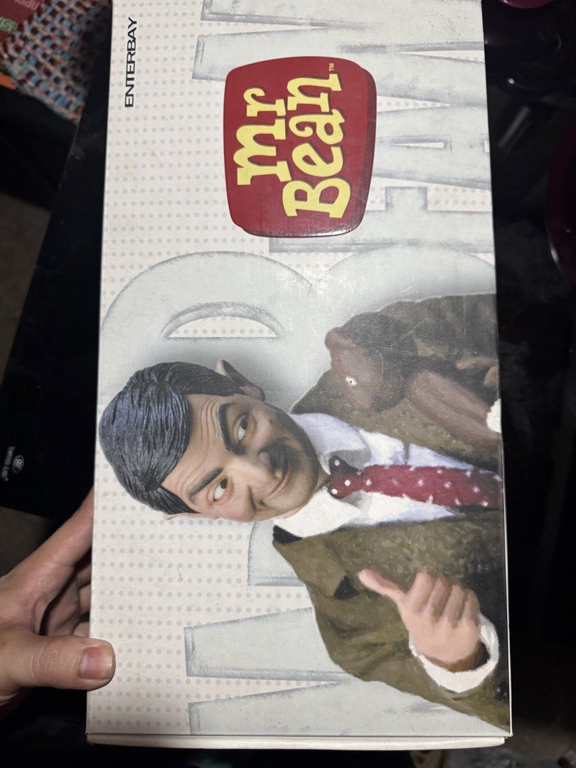 Mr. Bean Collectible Figure (Category: Figurines & Statues) located in Manila. Submitted by jakihanma06 (Listing ID 1438259716, Image 1). Description: - Mr. Bean collectible figure - From Enterbay - in original packaging - Box features Mr. Bean image - Includes the "Mr. Bean" logo.