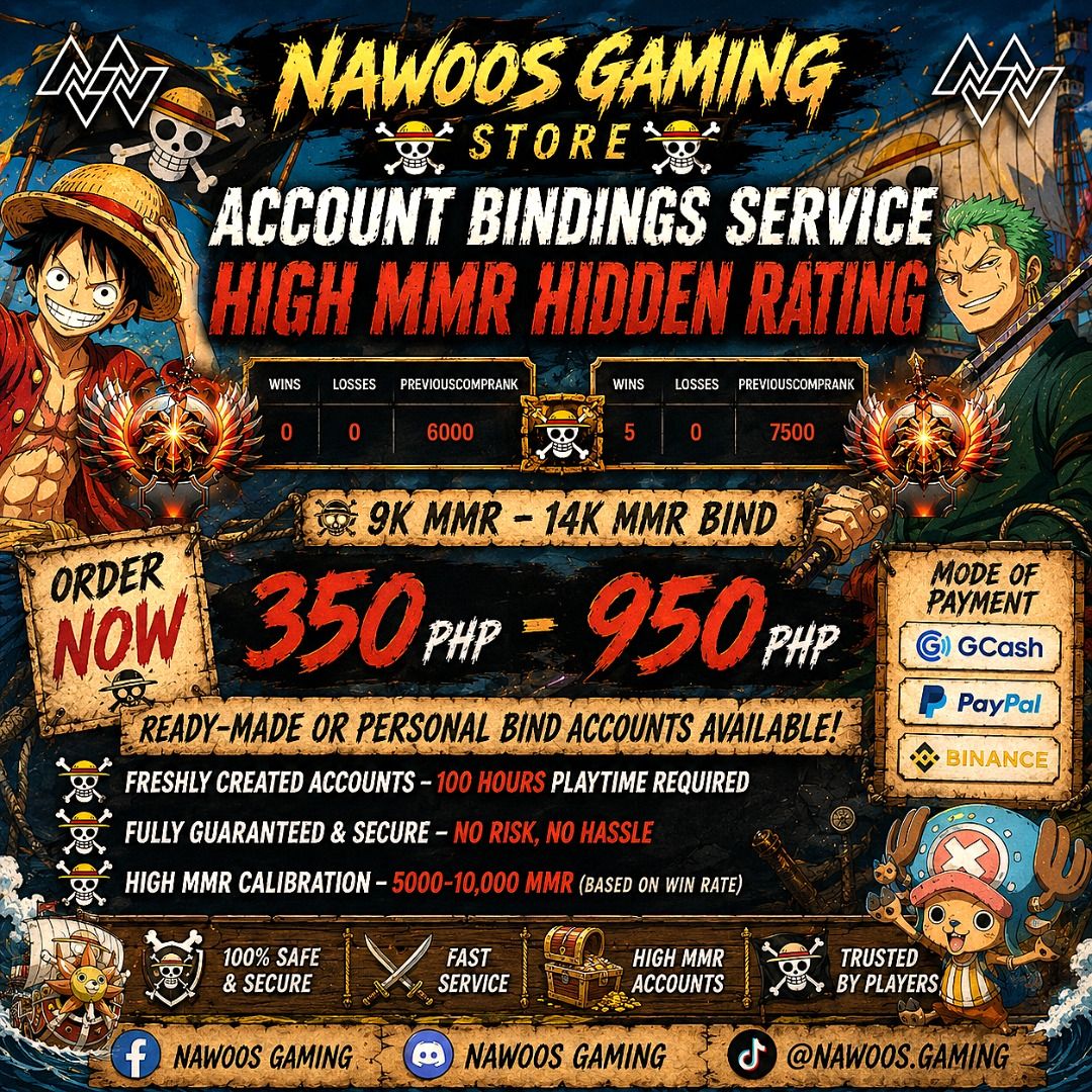 Nawoos Gaming Dota 2 Boosting & Account Services (Category: In-Game Products) located in Imus. Submitted by nawoo234 (Listing ID 1438117648, Image 2). Description: ⚡⚡ NAWOOS GAMING STORE ⚡⚡⁣⁣⁣⁣ 🎮 Dota 2 Accounts • Boosting • Services⁣⁣⁣⁣ ━━━━━━━━━━━━━━━━━━⁣⁣⁣⁣ ⁣⁣⁣⁣ 🔥 READY STOCK ON SALE⁣⁣⁣⁣ 📊 5K–15K MMR Available⁣⁣⁣⁣ 💰 Starts at ₱1,500 (~$29)⁣⁣⁣⁣ ⁣⁣⁣⁣ 🎟 TI / BATTLE PASS ACCOUNTS⁣⁣⁣⁣ Drow • WK • WR • ES • Void • Razor + more⁣⁣⁣⁣ ⁣⁣⁣⁣ 🛠 SERVI
