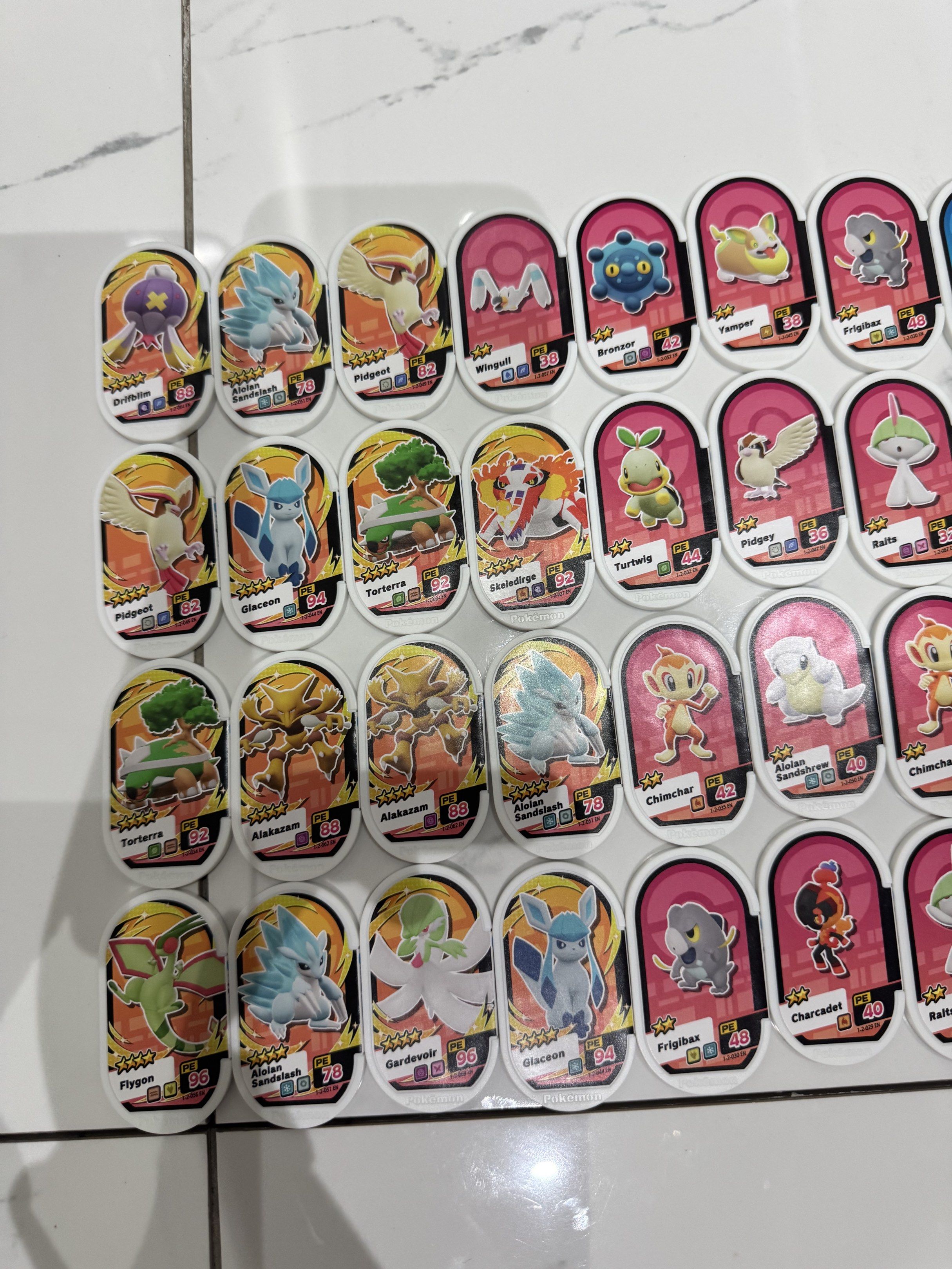 Original Pokemon Mezastar Game Tags (Category: Character Goods) located in Manila. Submitted by milleshoppppp (Listing ID 1438294332, Image 2). Description: - take all for only ₱500‼️ - bought at powerstation MOA Pokemon Mezastar.